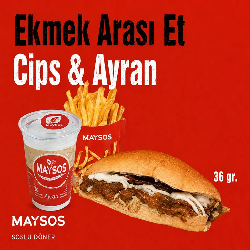 Ekmek Arası Et Cips & Ayran